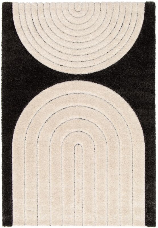 Dywan GoodHome Chios O 160 x 230 cm biały / czarny