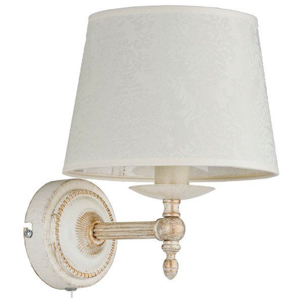 Kinkiet ścienny Alfa Roksana biały antyczny styl retro 1 x E14 x 10W IP20 wym: 22 x 20 x 24 cm - 1 szt.