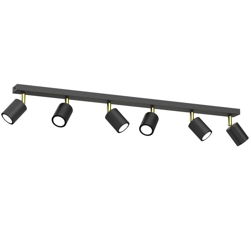 Lampa sufitowa Luminex Striper czarny mat-złoty połysk Listwa z lampami 6 x GU10 x 8W wym: 14,5 x 80 x 5,5 cm - 1 szt.