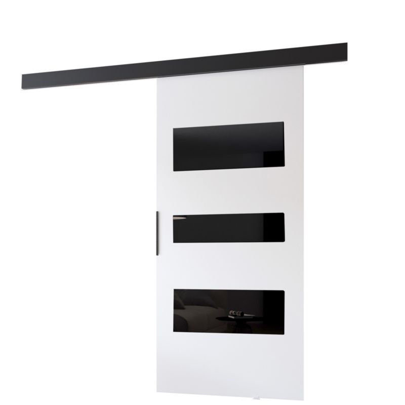 Drzwi przesuwne MINIO go for it PRIM C 76 cm białe z czarną maskownicą 1 szt.