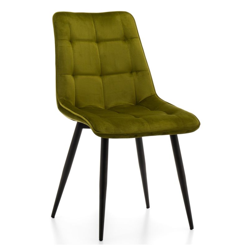 Krzesło tapicerowane New Home CHIC oliwkowe welurowe bluvel 1 szt.