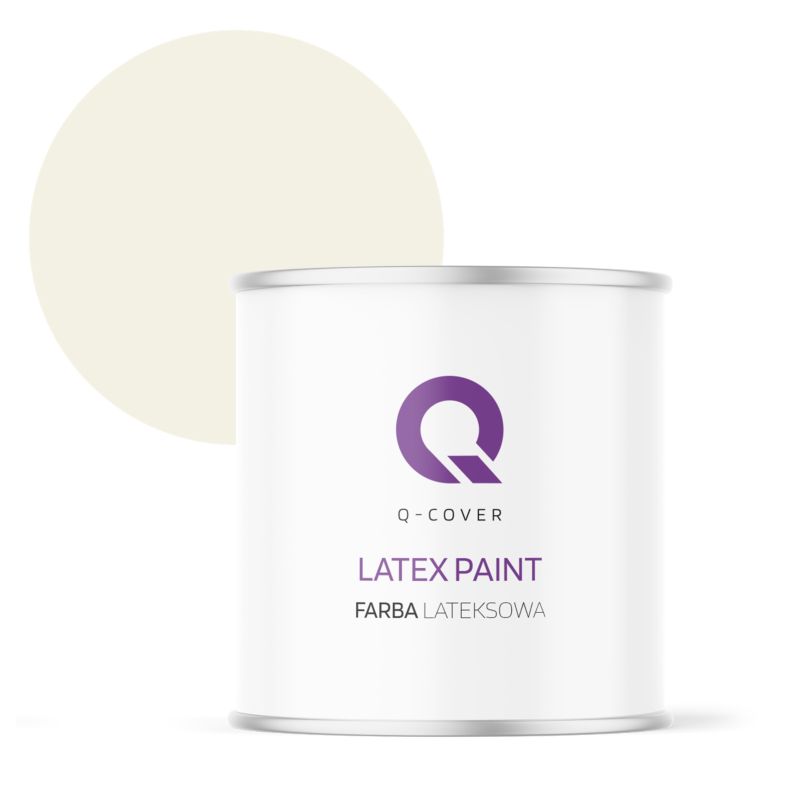 Farba Lateksowa Do Ścian i Sufitów Q-Cover Biel złamana w żółty H6984 Głęboki Mat 2L
