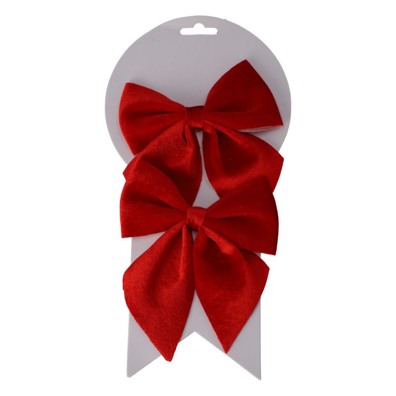 Kokarda welurowa 12 x 13 cm czerwona 2 szt.