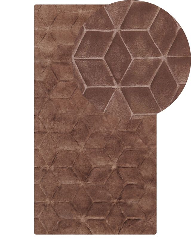 Dywan sztuczne futro królika 80 x 150 cm brązowy Thatta 1 szt.