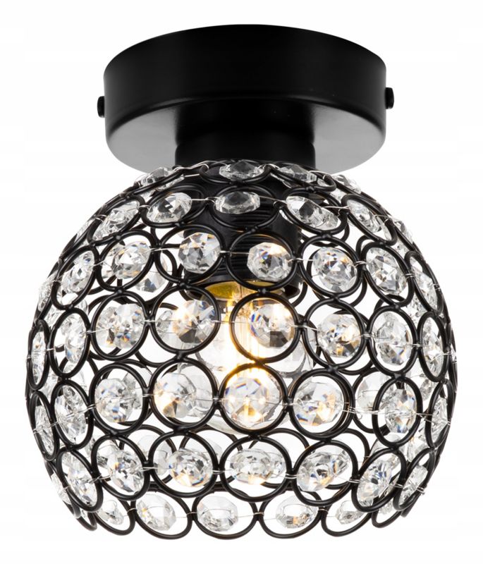 Lampa sufitowa kinkiet Light Home LH Crystal 1x E27 60W czarny 1szt.