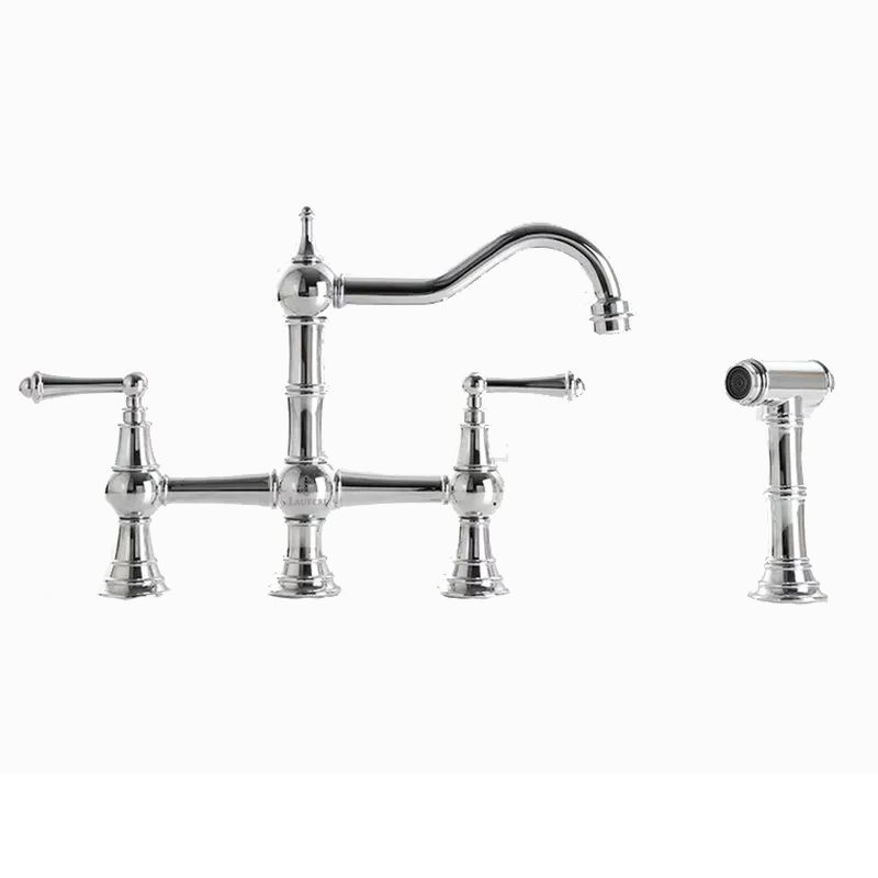 Bateria kuchenna Lauferi CHESTERA mosiężna wyciągana wylewka srebrny mat retro styl angielski 1 szt.