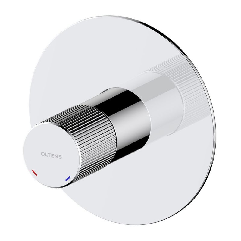 Bateria prysznicowa podtynkowa Oltens Hamnes chrom 1 szt. grawerowane pokrętło, głowica ceramiczna