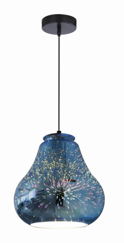 Lampa sufitowa Candellux Galactic czarno-niebieska wym: 120 x 19 x 19 cm 1xE27 x 60W 1 szt.