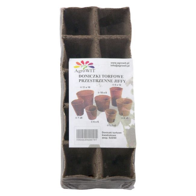 Doniczki torfowe kwadratowe 6 x 6 cm 60 szt.