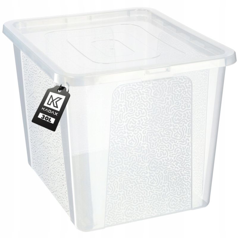 Pojemnik KADAX Plastikowy 30L Z Pokrywą Zamykany Pudełko Duży Box Przezroczysty 1 szt.