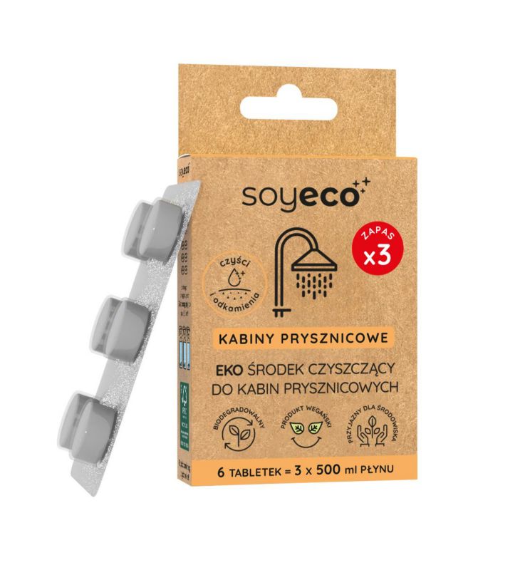 Ekologiczne tabletki Soyeco do kabiny prysznicowej 6 szt.