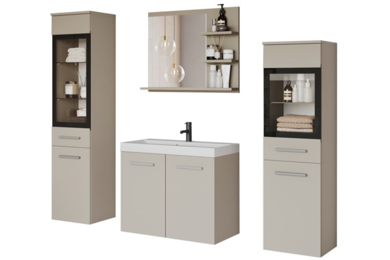 Zestaw mebli łazienkowych MINIO go for it MARIT I kaszmirowy beż z oświetleniem LED, 1 kpl.