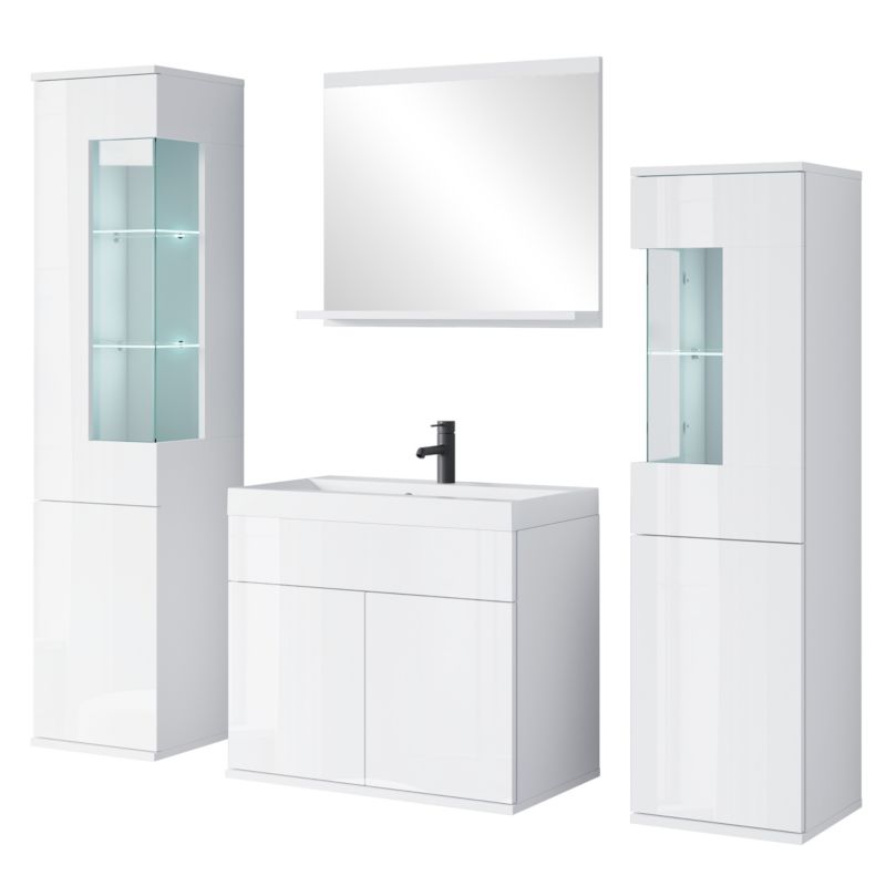 Zestaw mebli łazienkowych MINIO go for it NIKITA biały/biały połysk 1 kpl.