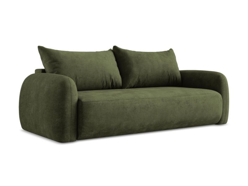 Kanapa 3-osobowa z funkcją spania LaMiaSofa Amalfi z tkaniny szenilowej 250x112 cm oliwkowy 1 szt.
