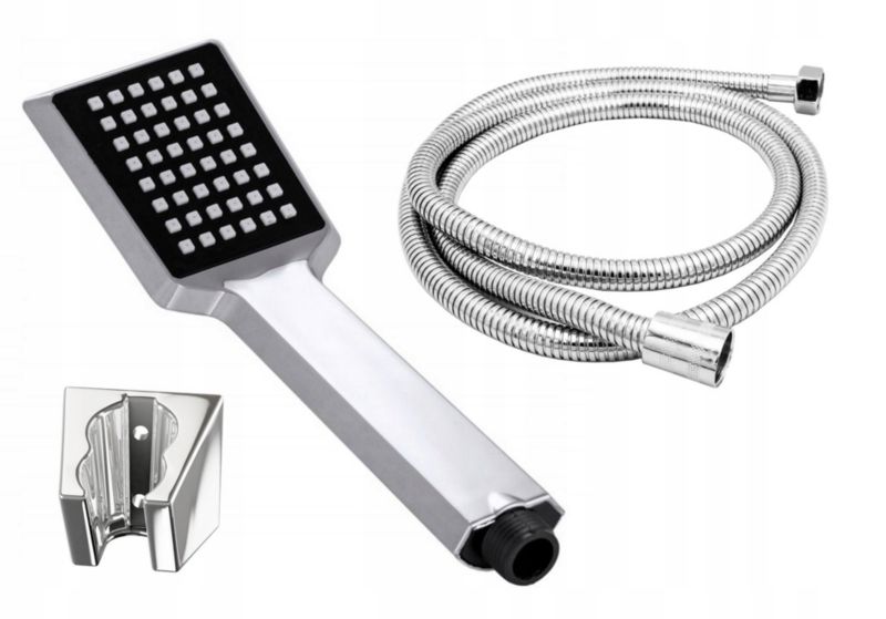 Zestaw Prysznicowy Słuchawka Uchwyt Wąż Granitan Chrom 1 szt.