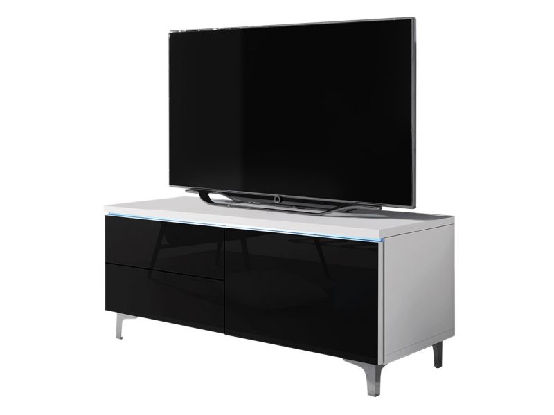 Szafka RTV MIRJAN 24 XIW Prawa biały + czarny połysk 1 szt.