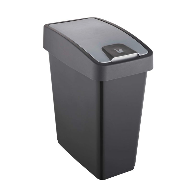 Kosz na śmieci Keeeper Magne 25l, grafitowy 39,5 x 24 x 47,5 cm z pokrywą dwutrybową z tworzywa PP 1 szt.