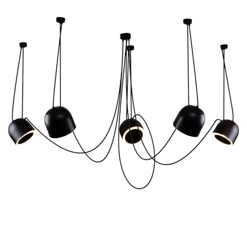Lampa wisząca Dohar Dobo 0387 czarna nowoczesna 5xE14 x 8W 1 szt.