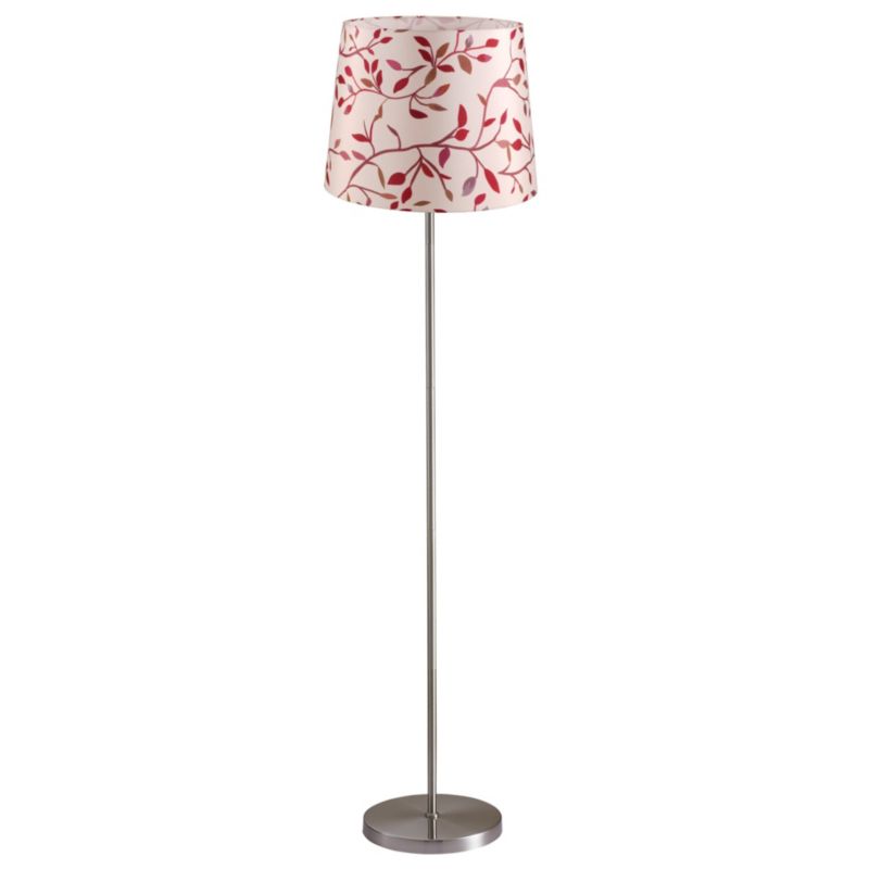 Lampa podłogowa Sanico Goldlux scarlet nikiel abażur stożek 35cm autumn leaves E27 IP20 - 1 szt.