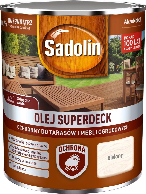 Olej do drewna Sadolin Superdeck bielony 0,75 l