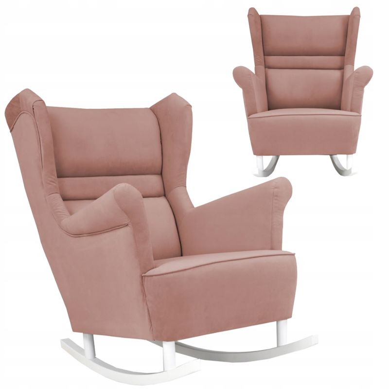 Fotel uszak do salonu bujany Family Meble Zoja różowy 1szt