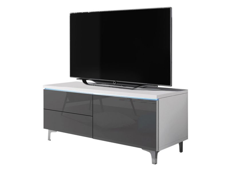 Szafka RTV MIRJAN 24 XIW Prawa biały + szary połysk 1 szt.