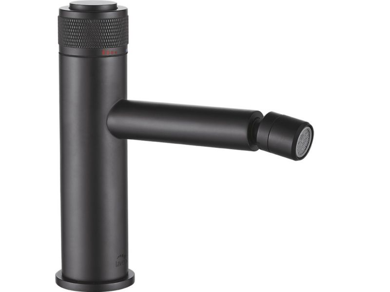 Bateria Bidetowa Laveo Stojąca z Korkiem VOLUMO Czarna 1 szt.