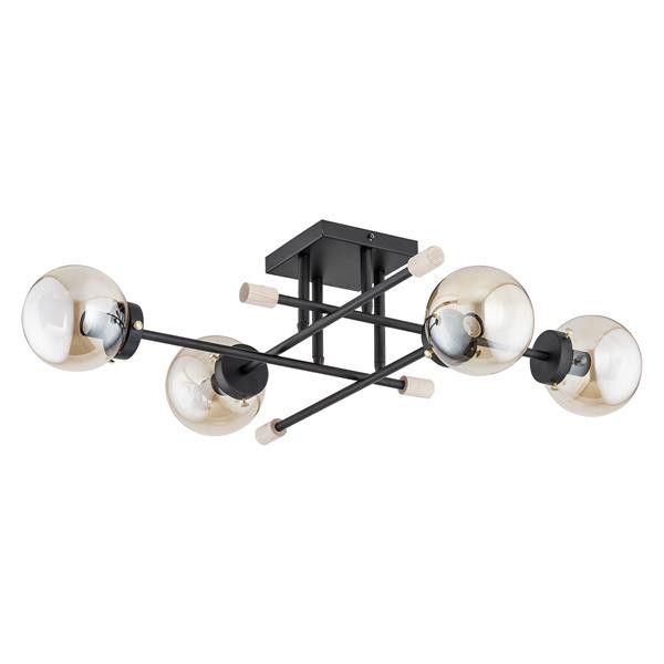 Żyrandol Alfa Transfer 3643 czarno-bursztynowy 85 cm szerokości 4xE14 x 10W 1 szt.