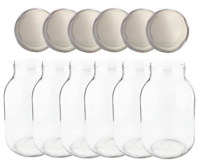 Słoiki MODO24 3000ml 3l soki ogórki kiszone grzyby nalewki zakrętki 100mm 6 kpl.