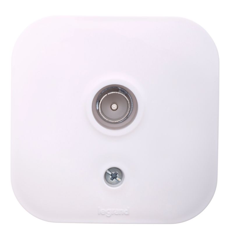 Gniazdo antenowe TV Legrand Forix natynkowe białe