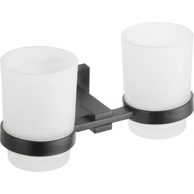 Podwójny kubek na szczoteczki Mexen Vane czarny 20,5x9,5 cm 1 szt.