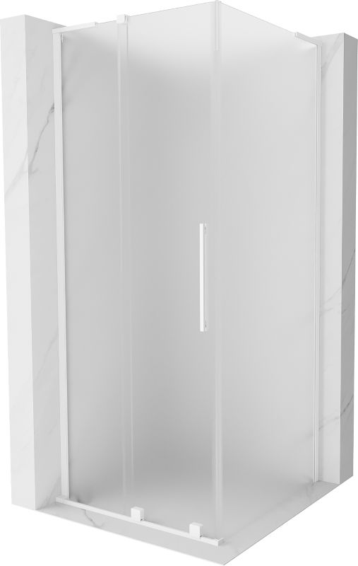 Kabina prysznicowa Mexen Velar L rozsuwana 120 x 120 cm szron biała 1 szt.