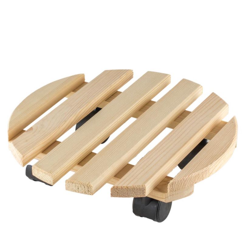 Podstawka na kwiaty na kółkach Direct Home and Garden okrągła naturalna 1 szt.