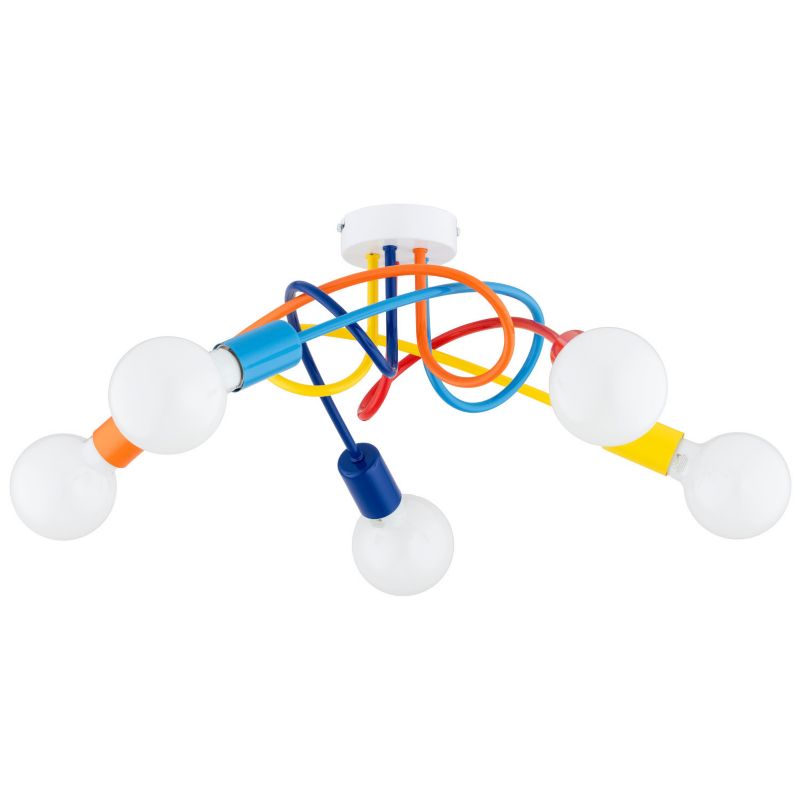Lampa sufitowa wisząca Alfa Drago 3551 multikolor dziecięca 5xE27 x 15W 1 szt.