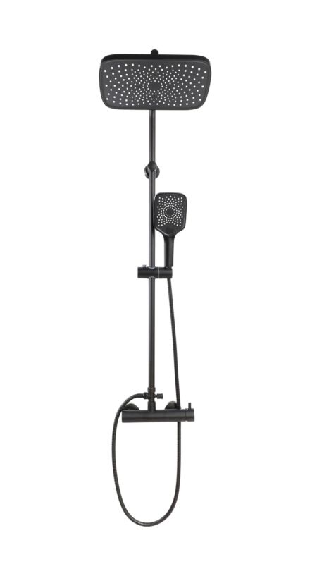 Zestaw prysznicowy SAMI YOKA HOME natrysk bateria z deszczownicą czarny 1 szt.