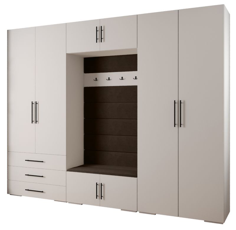 Garderoba do przedpokoju Abiks INOVA 3 Z14 biały+czarny+manila04 1 szt.