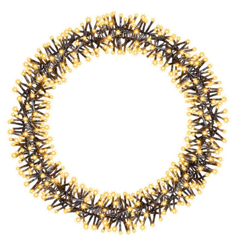 Wieniec świąteczny Springos 300 LED dekoracja świetlna na drzwi 40 cm 8 trybów świecenia, IP44 ciepły biały 1 szt.