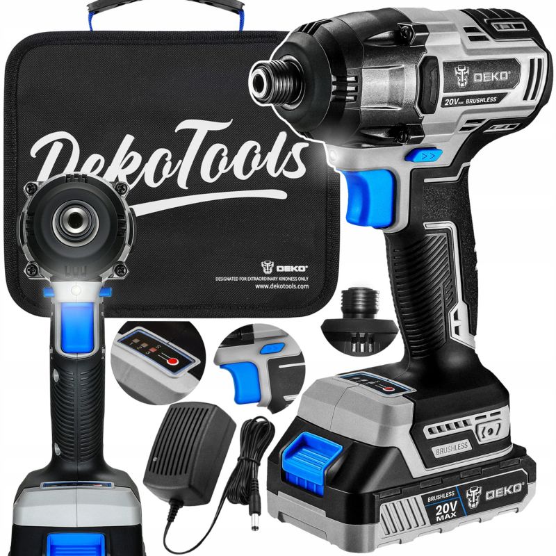 Zakrętarka udarowa DEKO akumulatorowa 320Nm 2Ah 20V 1 kpl.