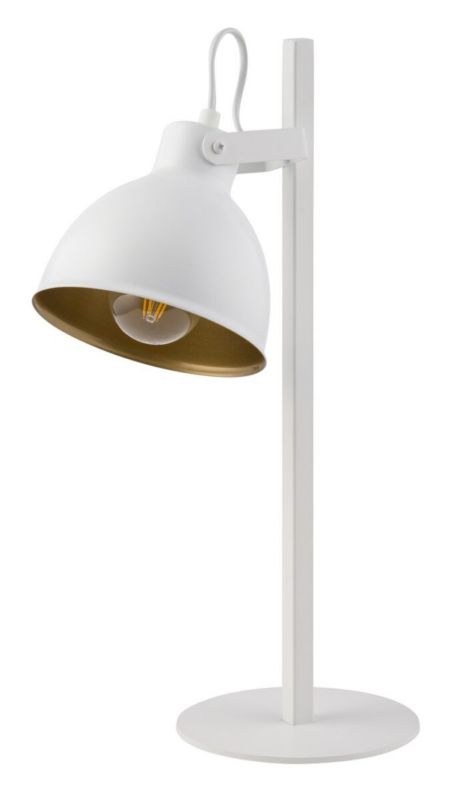 Lampa biurkowa Sigma Lighting Mars biało-złota 1 x E27 x 15W IP20 wym: 45 x 15 x 27 cm metal - 1 szt.