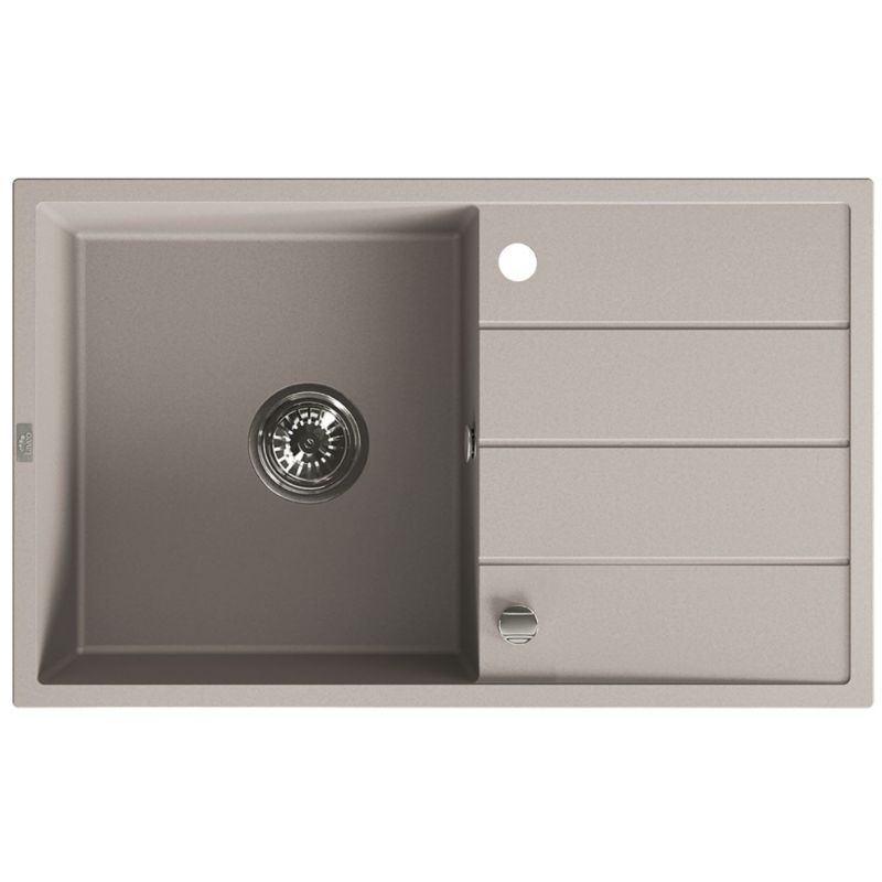 Zlewozmywak Granitowy Laveo 1-komorowy z Ociekaczem Automatyczny Korek Odwracalny WOLIN Beżowy 1 szt.