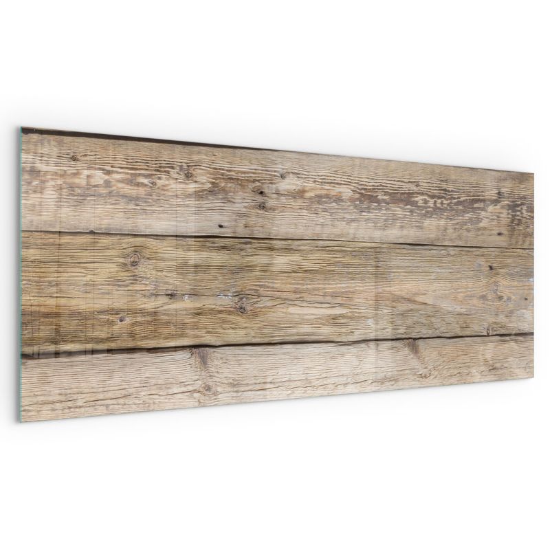 Transparentne Szkło Ochronne Wallfluent 125x50 cm Płyta pod Kominek Tekstura drewnianych desek 1 szt.