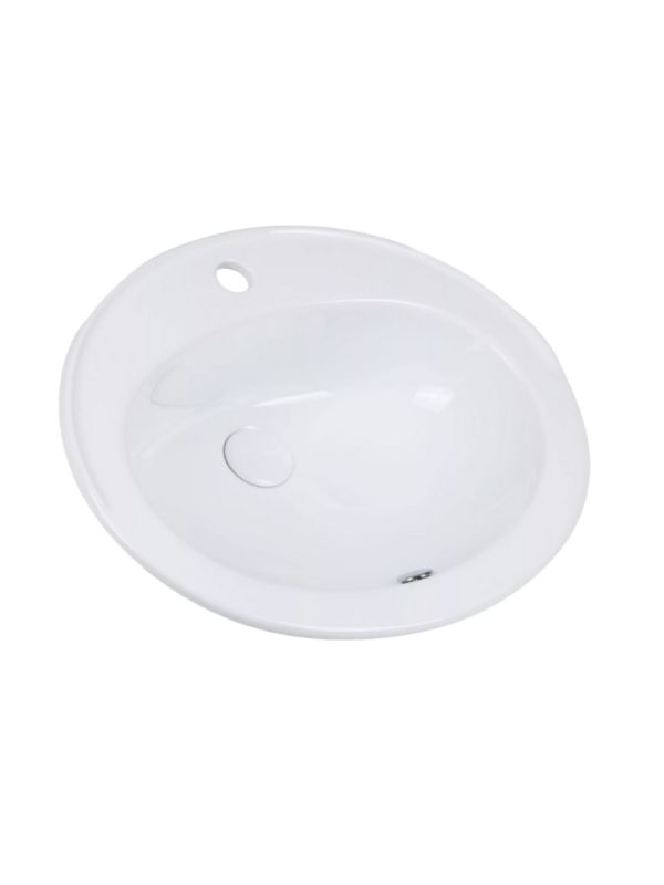Umywalka wpuszczana Uptrend YANA biały połysk, z otworem na baterię oraz przelewem 56x47x18 1 szt.