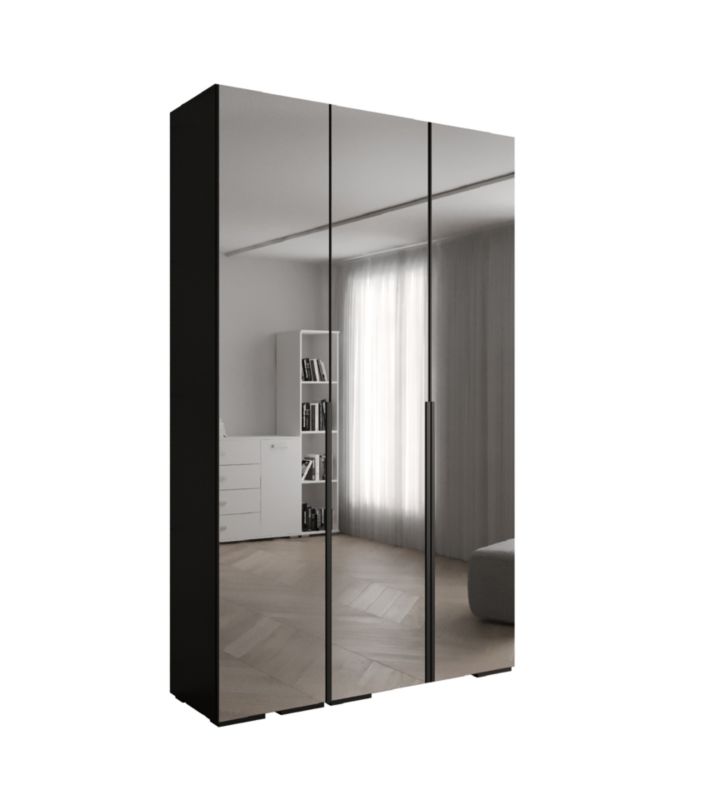 Szafa uchylna Abiks INOVA lustro wz.1 szer.150cm (czarny/czarny)