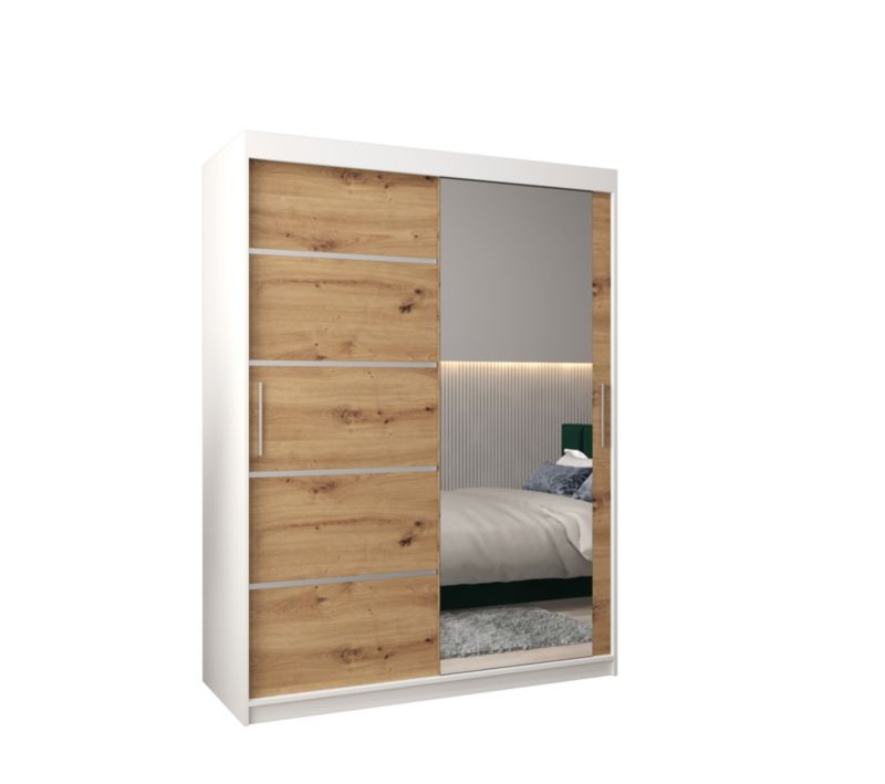 Szafa przesuwna Garderoba Abiks Verona 2 150 biały + artisan 1 szt.