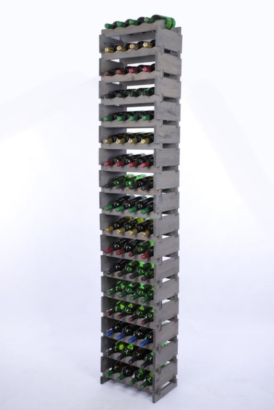 Stojak na wino MODO24 regał modułowy na butelki 17 leżni x 4 butelki montaż bez narzędzi impregnacja szara 1 szt.