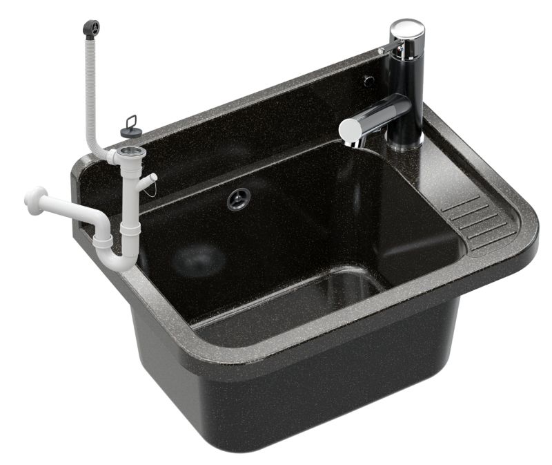 Zlew Gospodarczy Granitan Paron do Pralni, Kotłowni, Garażu z Baterią i Syfonem 1kpl.