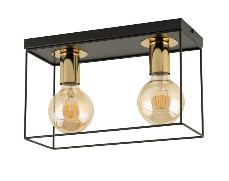 Lampa sufitowa wisząca Sigma Lighting Vox 6173 czarno-złota dekoracyjna 2xE27 x 1 szt.