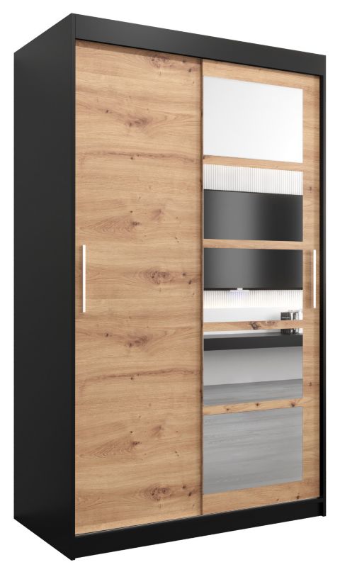 Szafa przesuwna Abiks ROMA 1 120 czarny mat + artisan 1 szt.