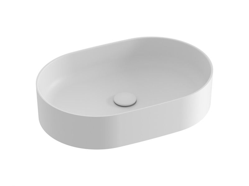 Owalna umywalka ceramiczna nablatowa Ravak Ceramic O Slim 550 biały mat 1szt