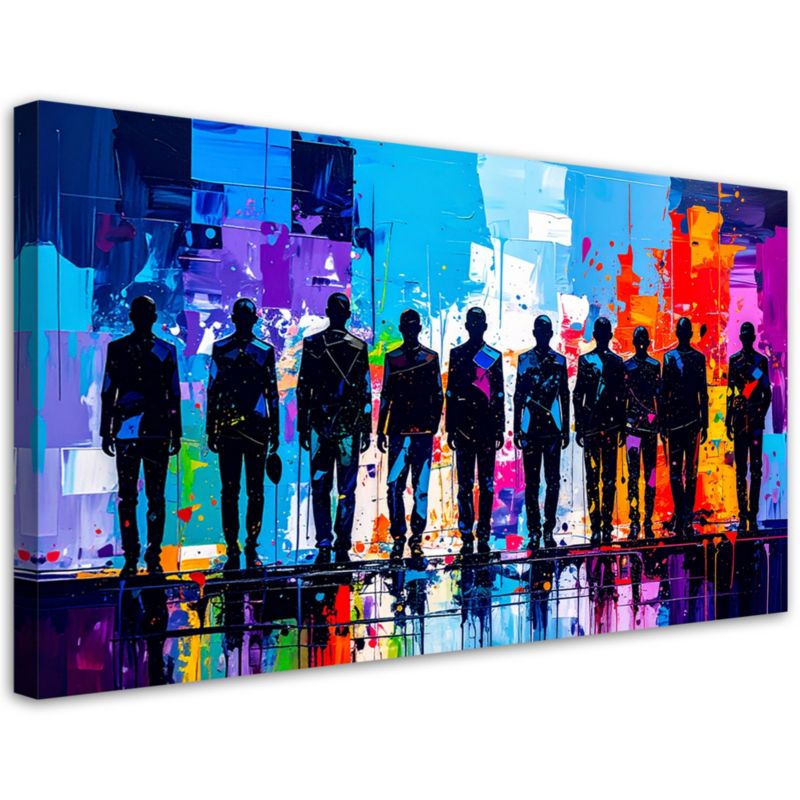Obraz do salonu biura Feeby Postacie Ludzie Kolorowa Abstrakcja 120x60cm 1szt